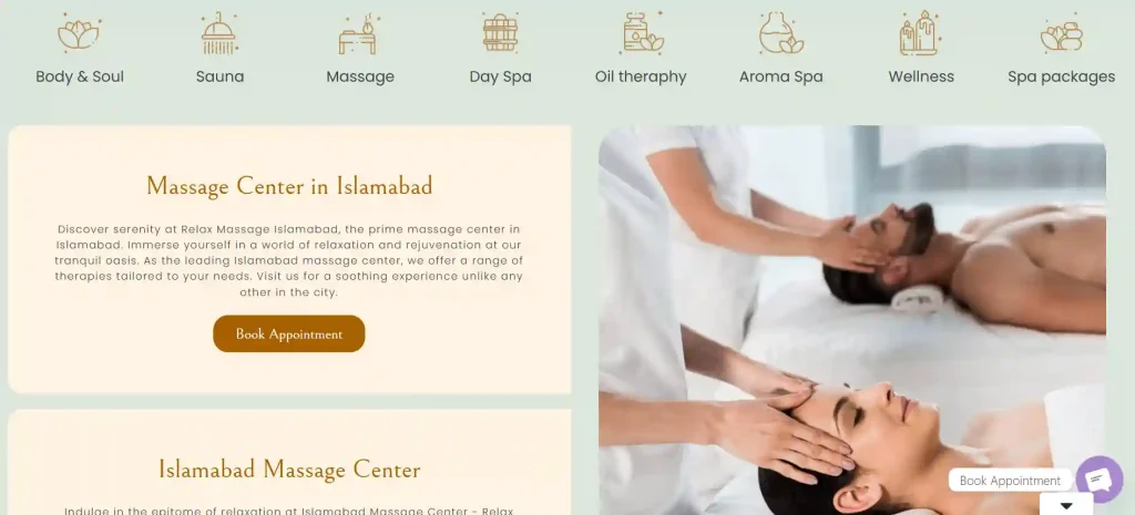 Table of the Best female to male massage islamabad